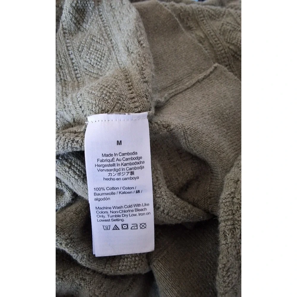 J. Crew Men's Medium‎ 100% Cotton sweater in combination guernsey stitch Sage